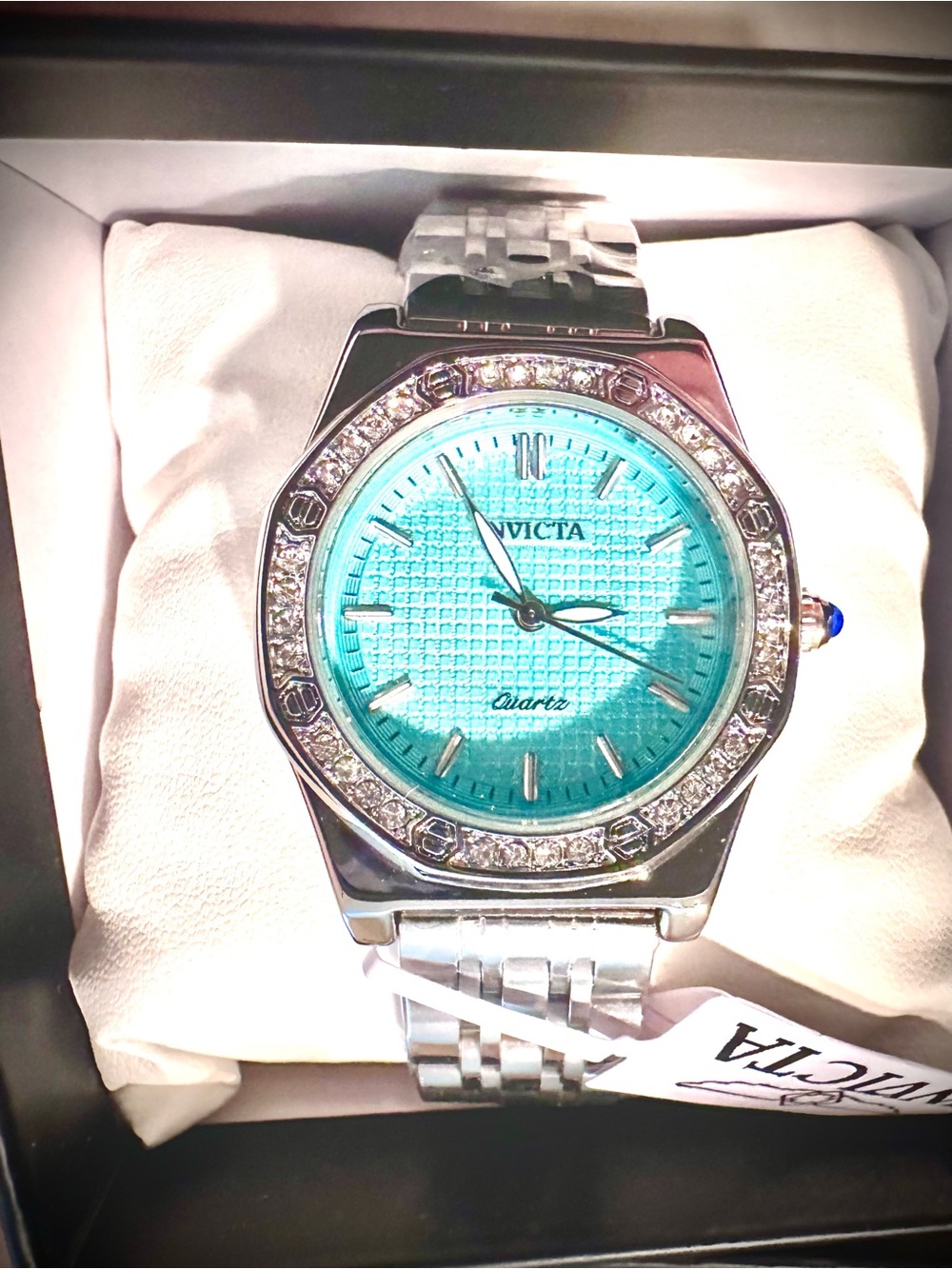 Invicta Wildflower Cadravyn Watch Steel 33mm Teal Waffle Dial Crystal 69376 New